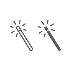 Magic wand line and glyph icon, tools and design, wand sign, vector graphics, a linear pattern on a white background, eps 10.