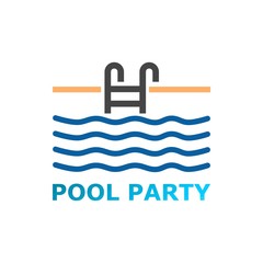 Summer party invitation with swimming pool 