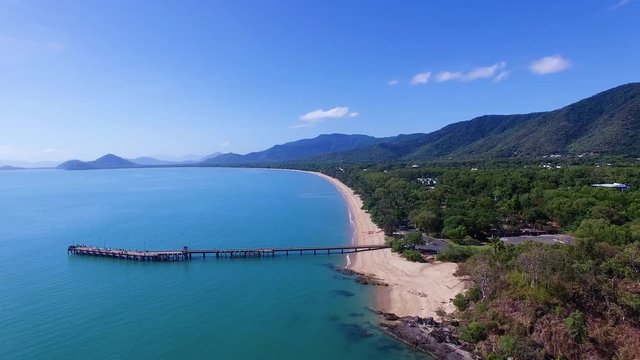 Aerial Drone Shot of Palm Cove Beach in Australia