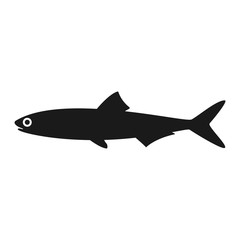 Simple fish silhouette logo. on white background
