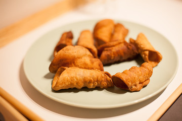pastry for Sicilian cannoli in plate