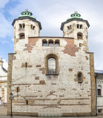 Facade of Church of San Pedro and San Pablo in krakow, Poland
