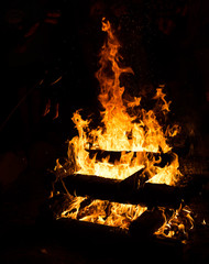 Obraz premium Burning wood