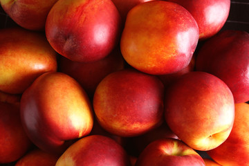Fresh peaches as background