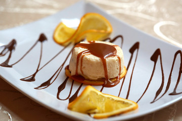 Desert with chocolate