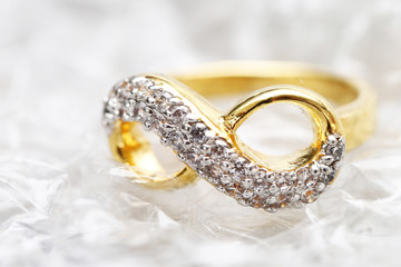 Diamond ring infinity symbol