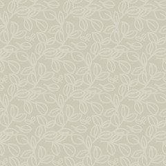 Pale natural eco color leaves seamless pattern.