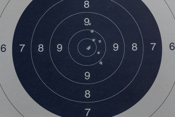 Naklejka premium Bullet holes in the black target