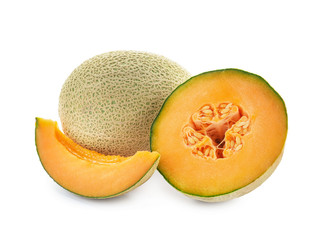 Ripe melons on white background