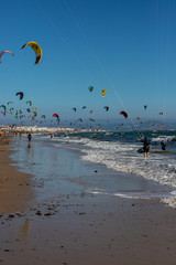Kitesurfers in Tarifa.