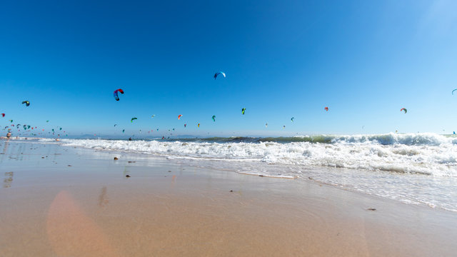 Kitesurfers in Tarifa.