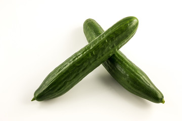Fresh green cucumber from the garden