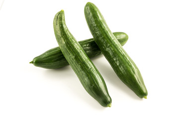 Fresh green cucumber from the garden