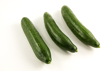 Fresh green cucumber from the garden