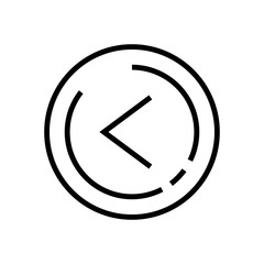 Line Art. Left arrow icon vector, in trendy flat style isolated on white background