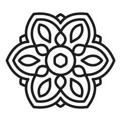 Simple Mandala Shape for Coloring. Vector Mandala. Floral. Flower. Oriental. Book Page. Outline.