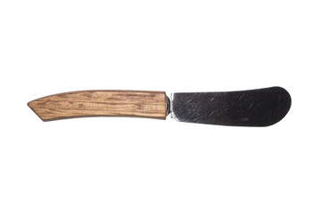 Butter and pate knife on a white background.A flat blunt knife for spreading.