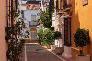 street in old town Marbella in Spain