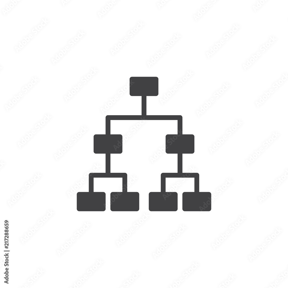 Aufkleber hierarchical structure vector icon. filled flat sign for mobile concept and web design. organization