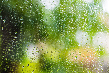 raindrops on the window close-up