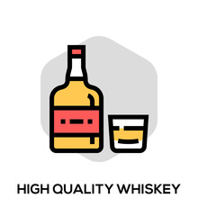 High Quality Whiskey Vector Flat Line Icon. Vector Concept For Web Graphics.