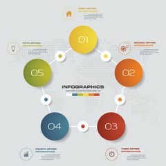5 steps modern chart infographics elements.Vector illustration.