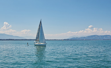yacht on lake