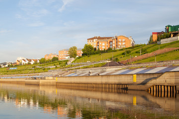 Obraz premium Tura River Embankment in Tyumen, Russia.