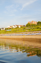 Tura River Embankment in Tyumen, Russia.