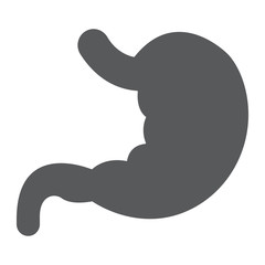 Stomach glyph icon, anatomy and biology, human organ sign, vector graphics, a solid pattern on a white background, eps 10.