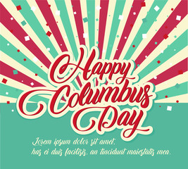 Happy Columbus day banner vector illustation