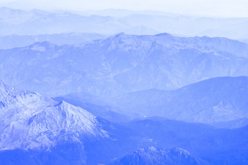 blue mountains from a bird's eye view