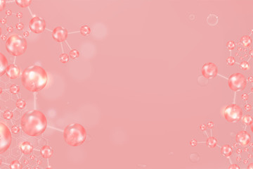 Pink genetic concept background with space for text for cosmetic or healthcare, vector illustration.	