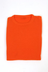 Orange pullover isolated on white