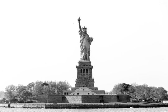 Fototapeta Statue of Liberty, New York City, USA. Black and white image.