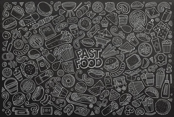 Vector set of Fast food objects and symbols