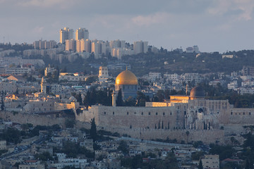 Jerusalem panorama at sunset