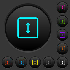 Adjust object height dark push buttons with color icons
