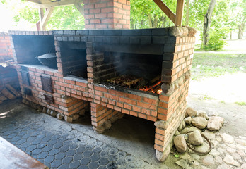 Barbecue made of bricks