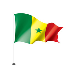 Senegal flag, vector illustration on a white background