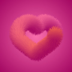 Fur heart shape