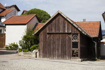 Fototapeta na wymiar Old barn in the Kullstedt village in Germany