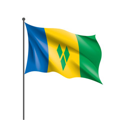 Saint Vincent and the Grenadines flag, vector illustration on a white background