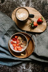  granola with strawberries and walnut