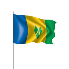 Saint Vincent and the Grenadines flag, vector illustration on a white background