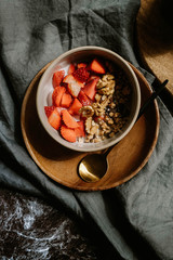  granola with strawberries and walnut
