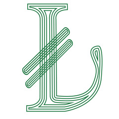 Lira Turkey  currency  symbol  icon striped vector illustration