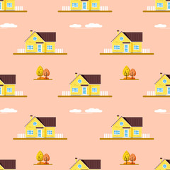 Houses seamless pattern