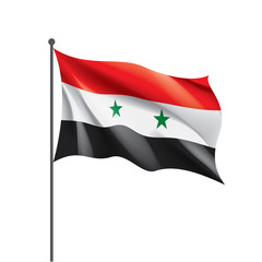 Naklejka premium Syria flag, vector illustration on a white background