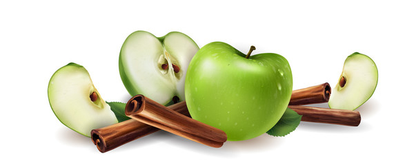 Cinnamon and green apples